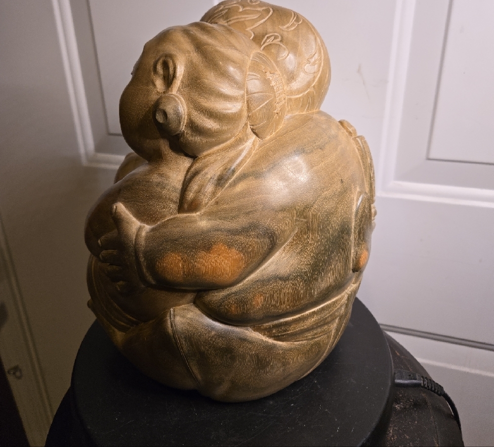 Buddha Wayan Signed Ida B. Marka Iwi Purne Bali Hand Carved Wooden Sculpture - Picture 4 of 14